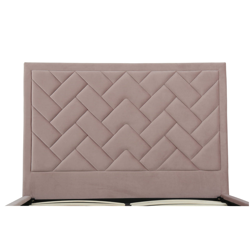 Upholstered Bed with Headboard and Slats - Multiple Colors