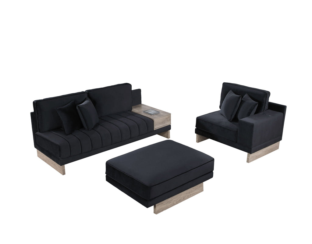 Reversible Sectional Sofa with Storage Compartment and Charging Outlets - Memphis