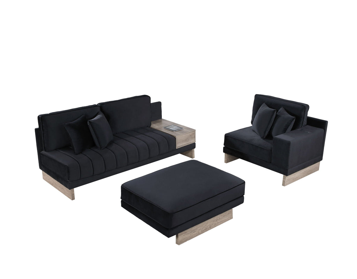 Reversible Sectional Sofa with Storage Compartment and Charging Outlets - Memphis