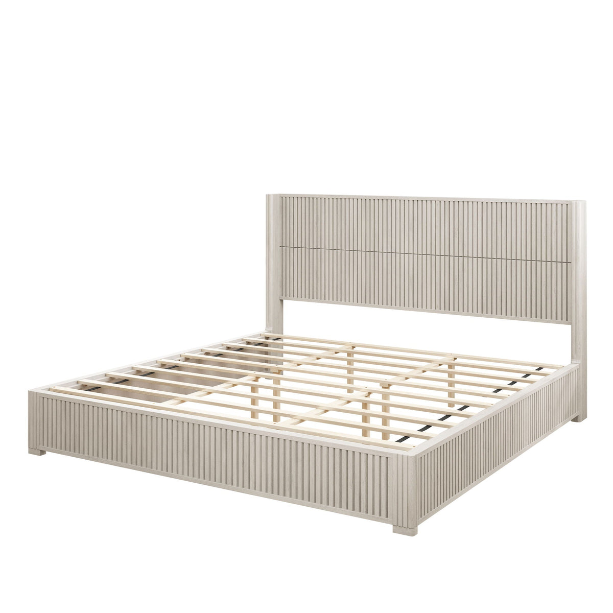 Platform Bed Frame with Headboard, Floor Standing Design - Queen & King