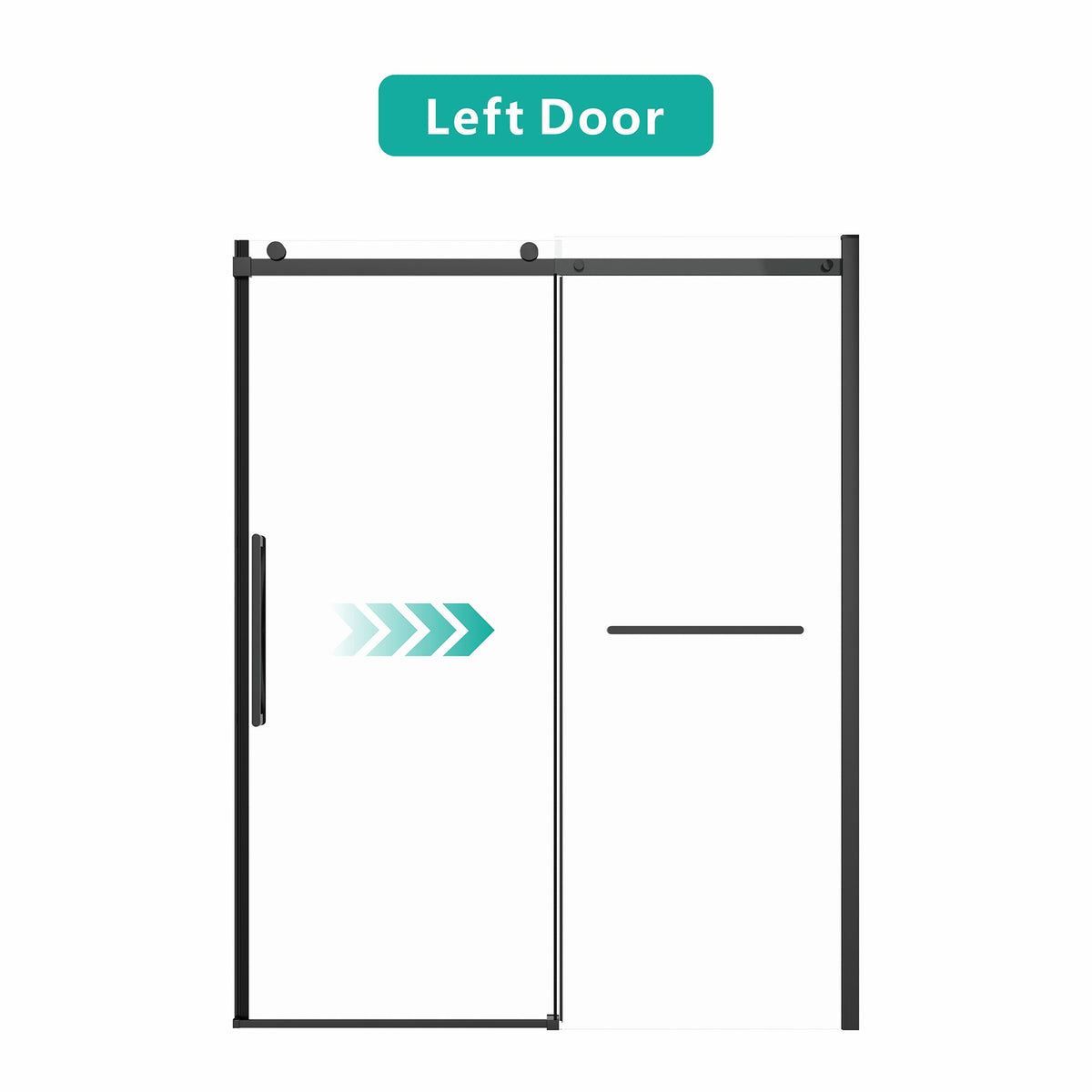 Frameless Sliding Shower Door with 8mm Tempered Glass - Matte