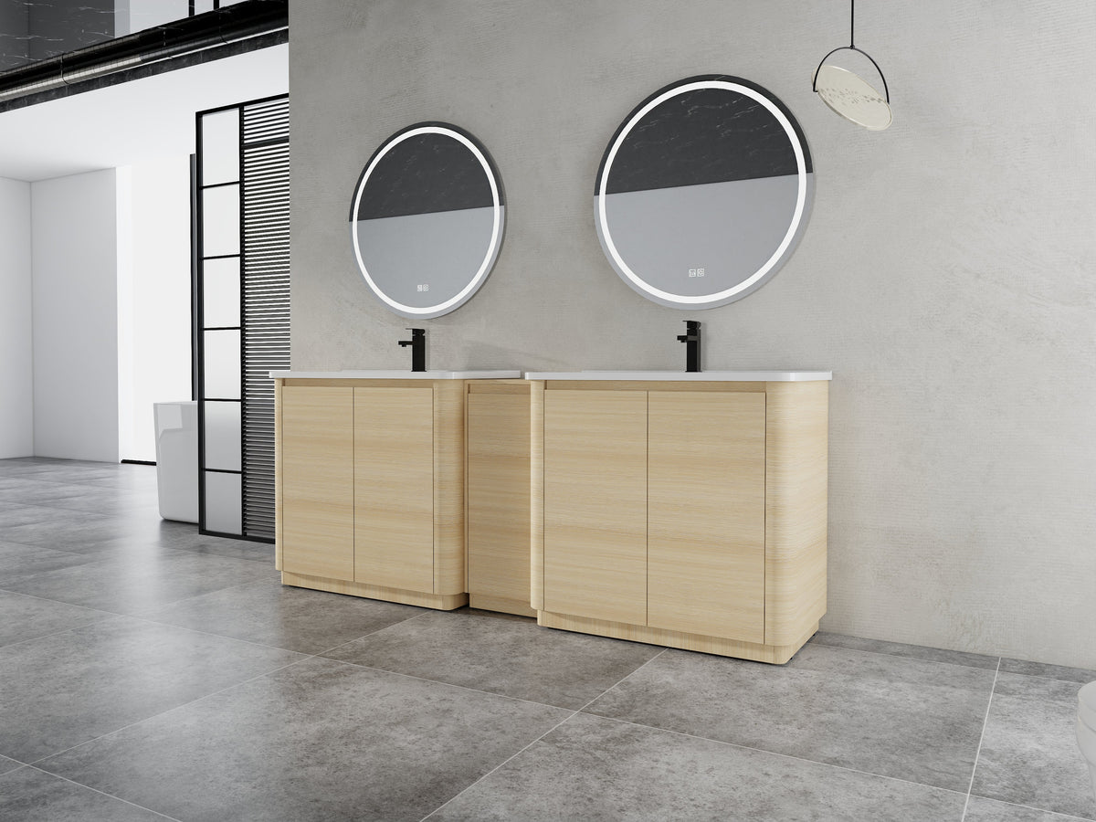 92'' Freestanding Bathroom Vanity with Soft-Close Doors - Ameican White Oak or Imitative Oak