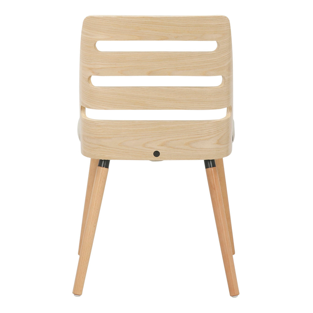 Mid Century Modern Dining Chair with Cushioned Seat - Light or Dark Brown