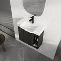 24" Wall-Mounted Bathroom Vanity with Ceramic Sink and Soft-Close Hinges