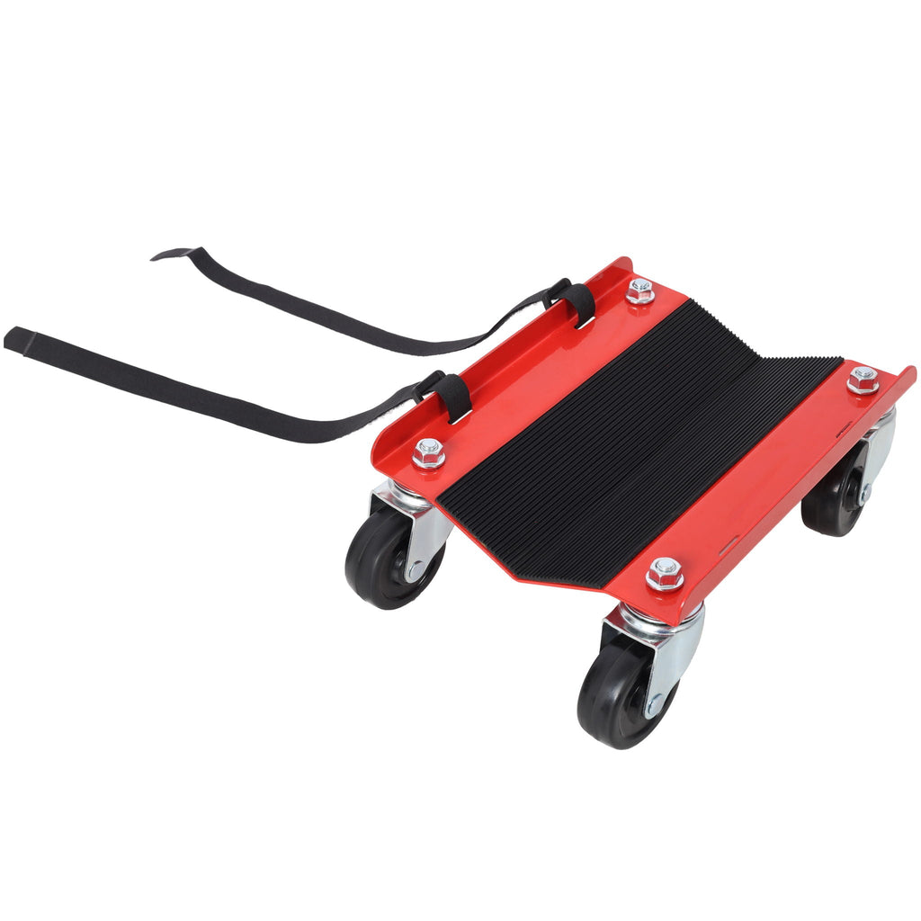 Heavy Duty Snowmobile Dolly V Slide with Swivel Casters - Steel, Red