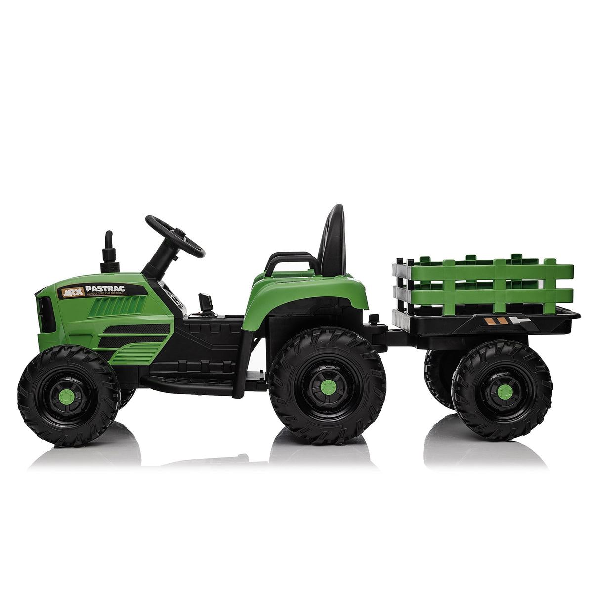 24V Ride On Tractor with Trailer and Bluetooth - Emerald or Blue