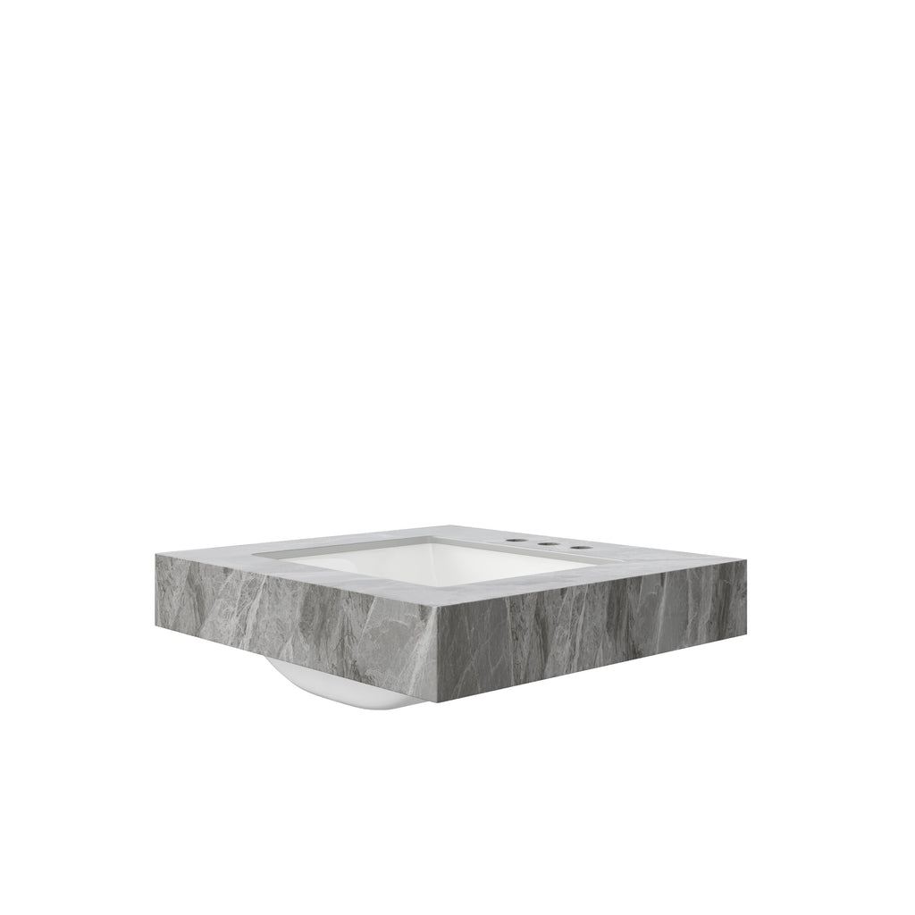 24" Muri Bathroom Vanity with Sintered Stone Countertop - Light Gray