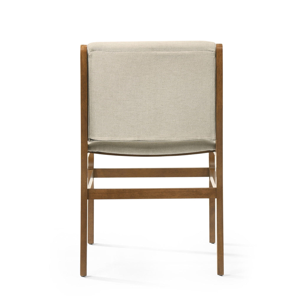 Contemporary Dining Chair Set with Upholstered Fabric Seats - Light Brown