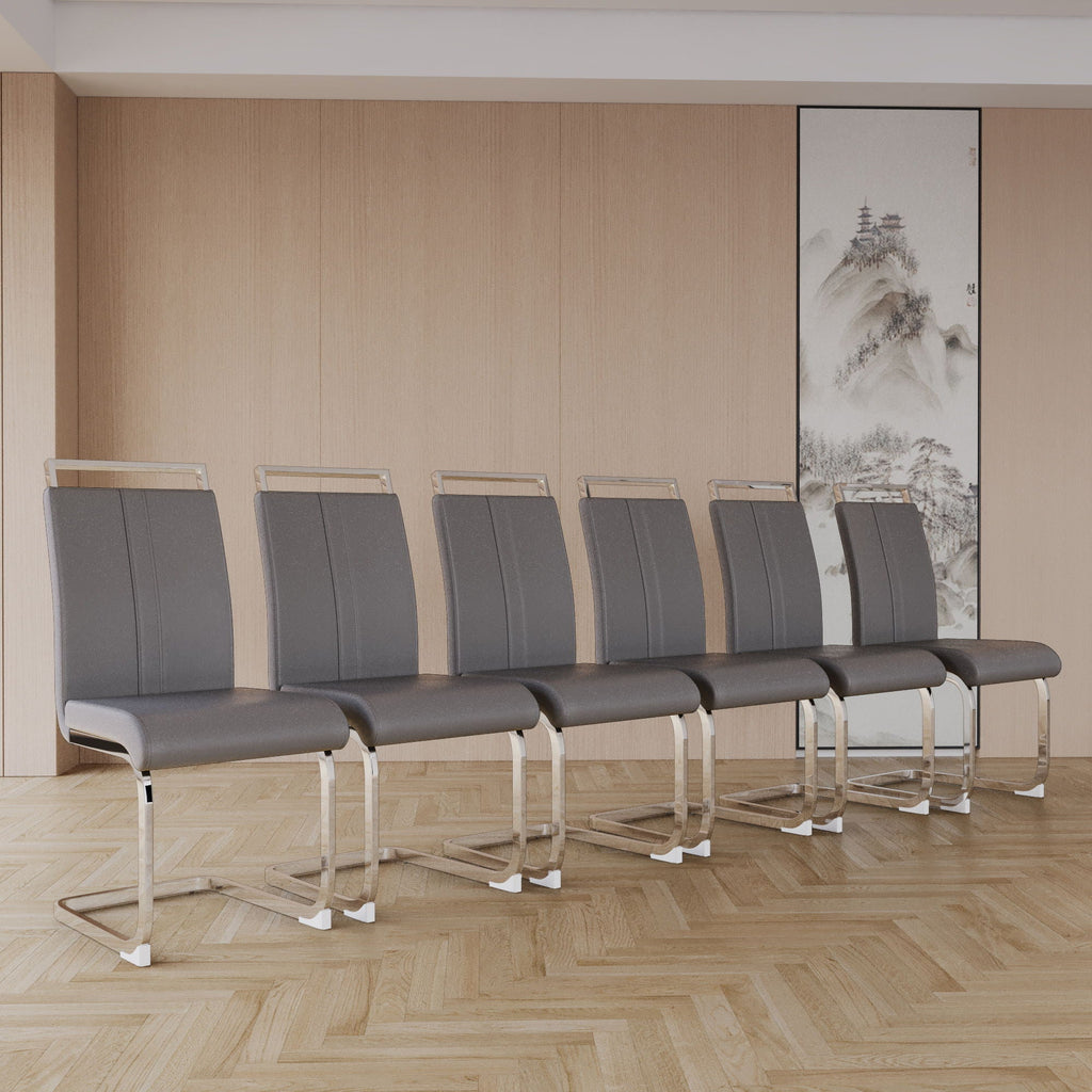 Modern Dining Chairs with Padded Seat and High Back - Black, White, or Dark Gray