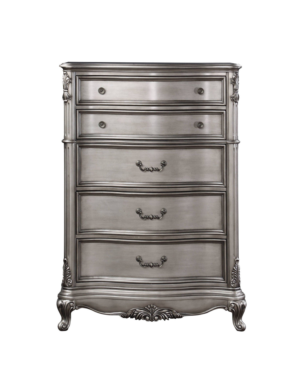 Ariadne Antique Silver Accent Chest with Intricate Detailing - Silver