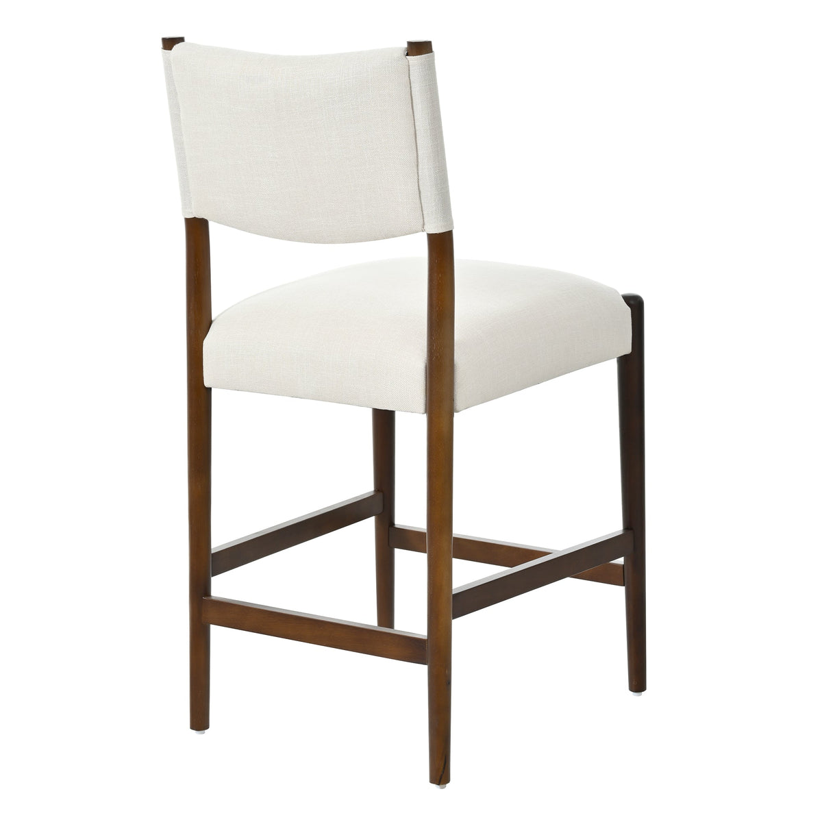 Solid Wood Counter Height Barstools with Fabric Seat - Walnut