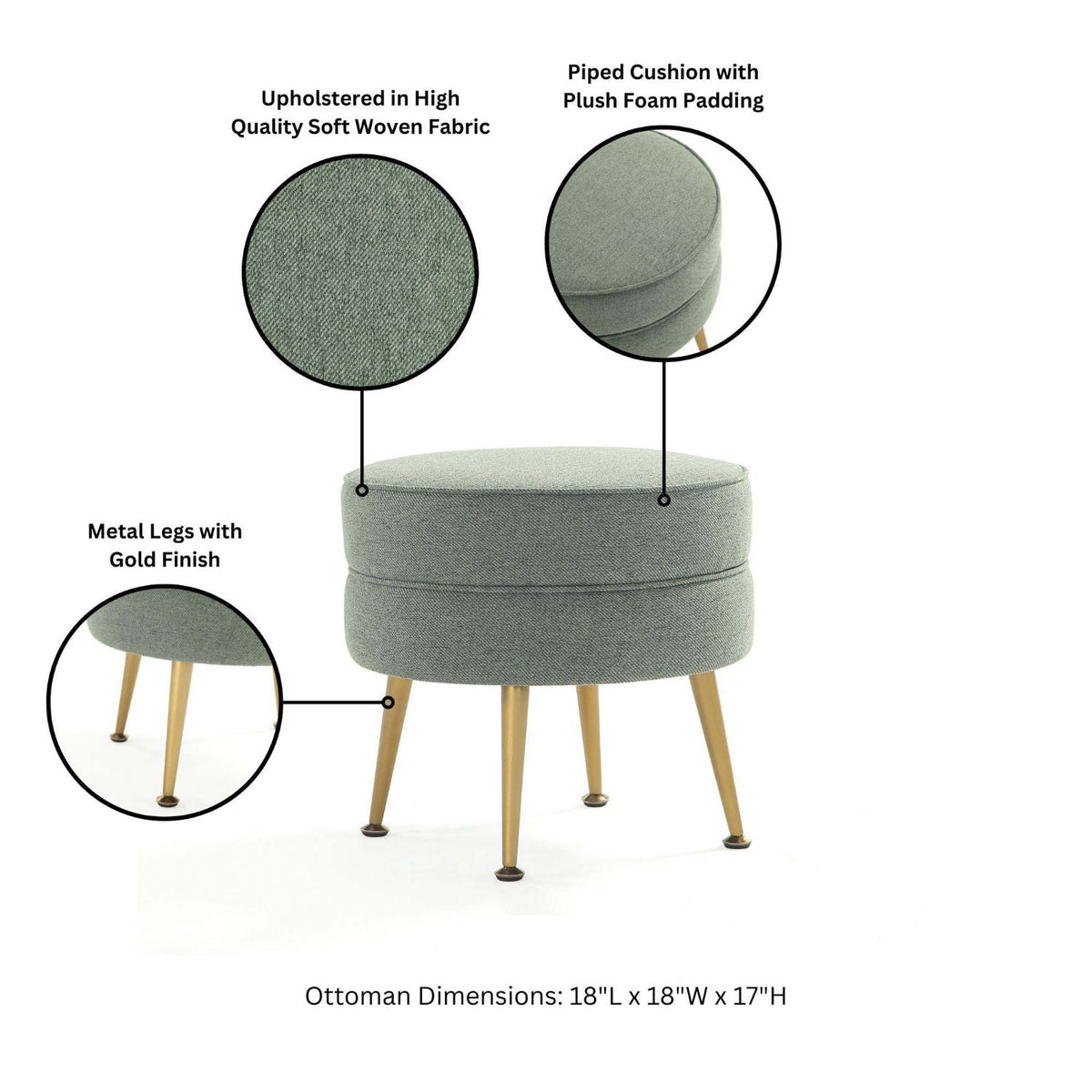 Bailey Upholstered Accent Ottoman