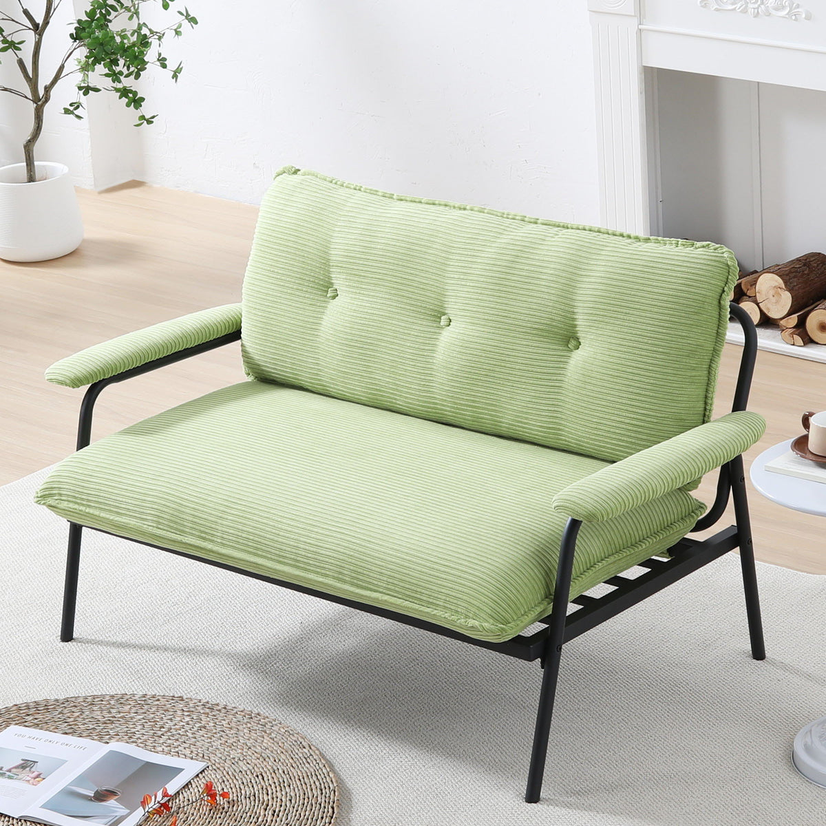 Modern Metal Frame Sofa with Sponge Filling - Beige