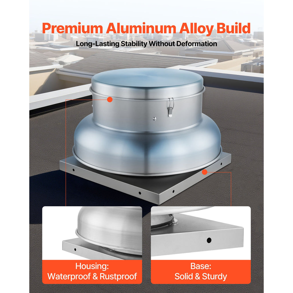 Roof Exhaust Fan with High-Power Motor and Adjustable Airflow - Aluminum Alloy