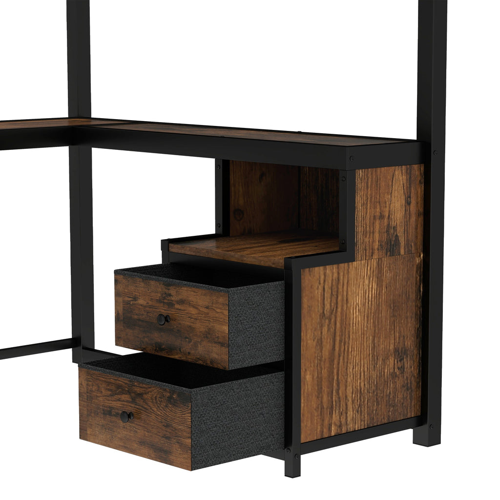 Queen Loft Bed with Desk and Storage - Space Saving Solution