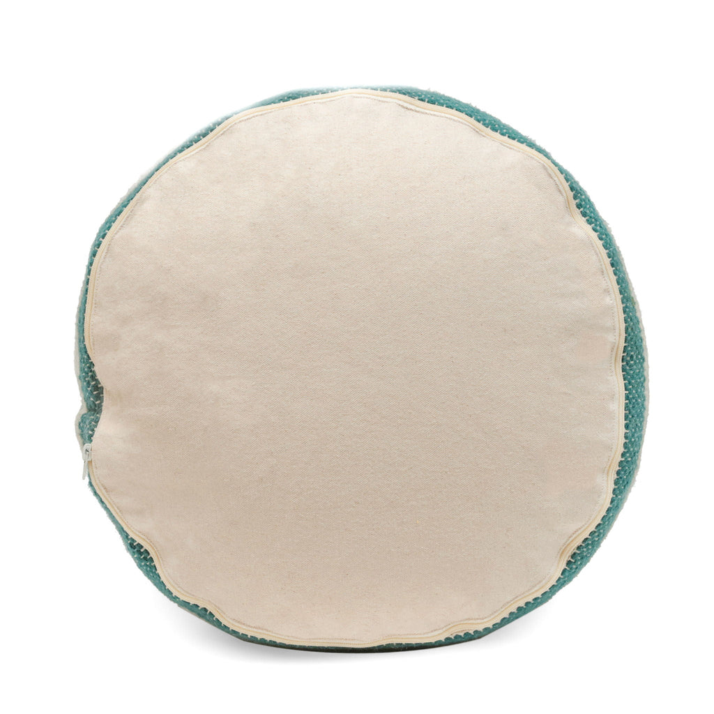 Handcrafted Cylindrical Pouf with Wool Upholstery - Dark Green, Black or Blue