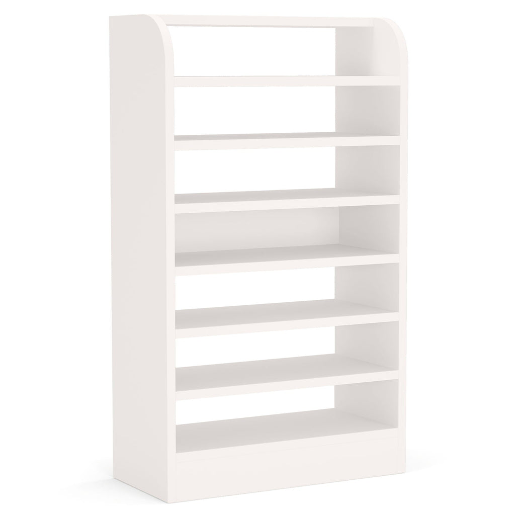 8 Tier Tall Shoe Rack with Ventilated Design - White