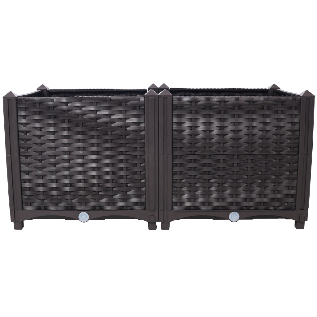 Deep Raised Garden Bed Planter Box with Self-Watering System - Polypropylene