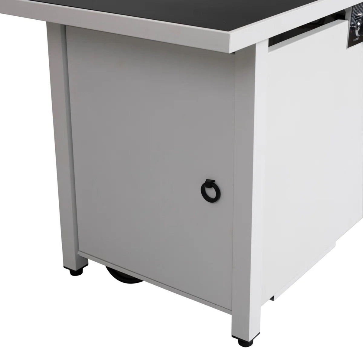 Outdoor 43" Rectangular Fire Pit Table with Adjustable Flame Control - White