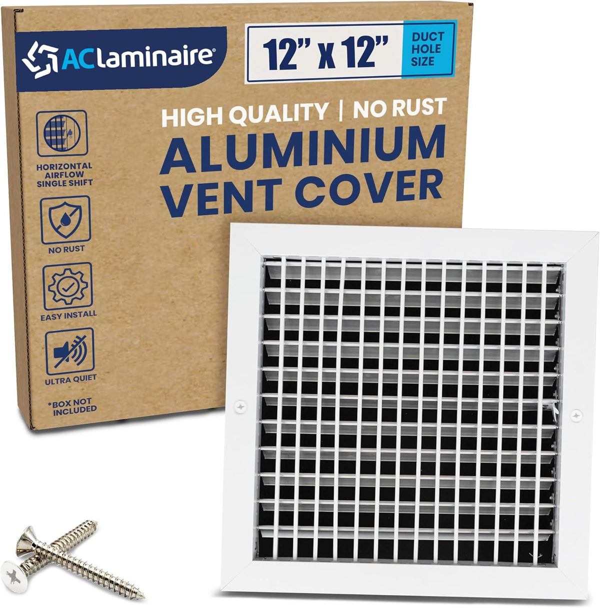 Adjustable Aluminum HVAC Register Vent Cover with Precise Airflow Control - 12x12 Inch