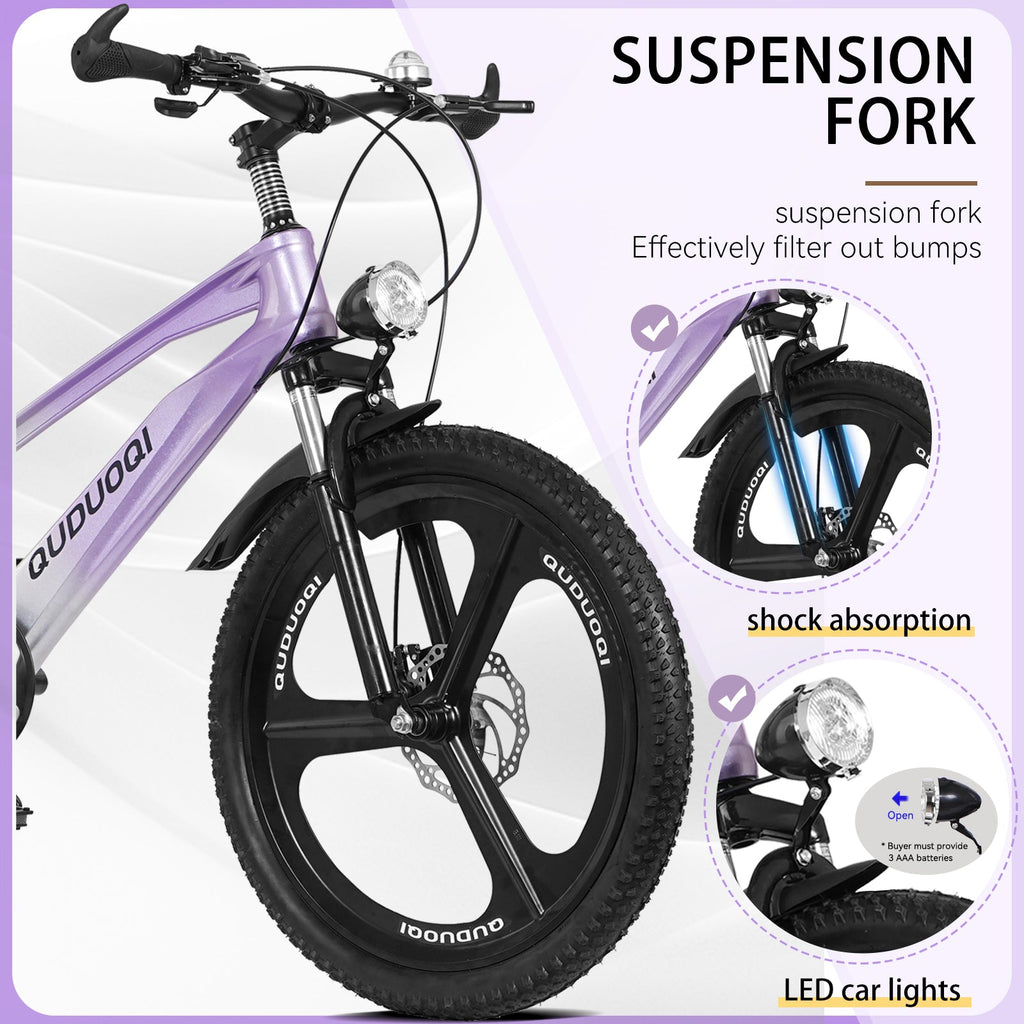 20 Inch Kids Mountain Bike with Magnesium Alloy Frame - Black