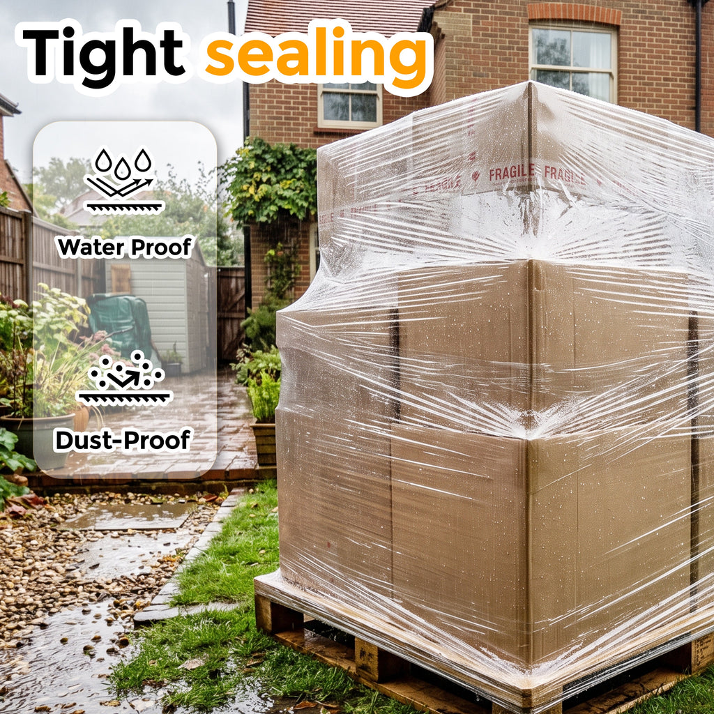 1000ft Industrial Strength Stretch Wrap Film Roll with Handles - Clear Plastic