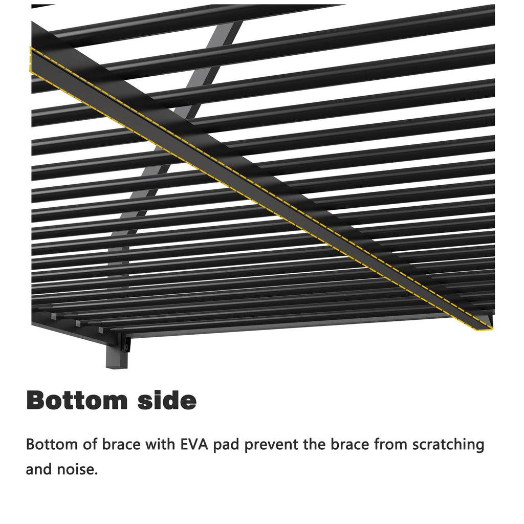 Metal Bunk Bed with Guardrails – Black