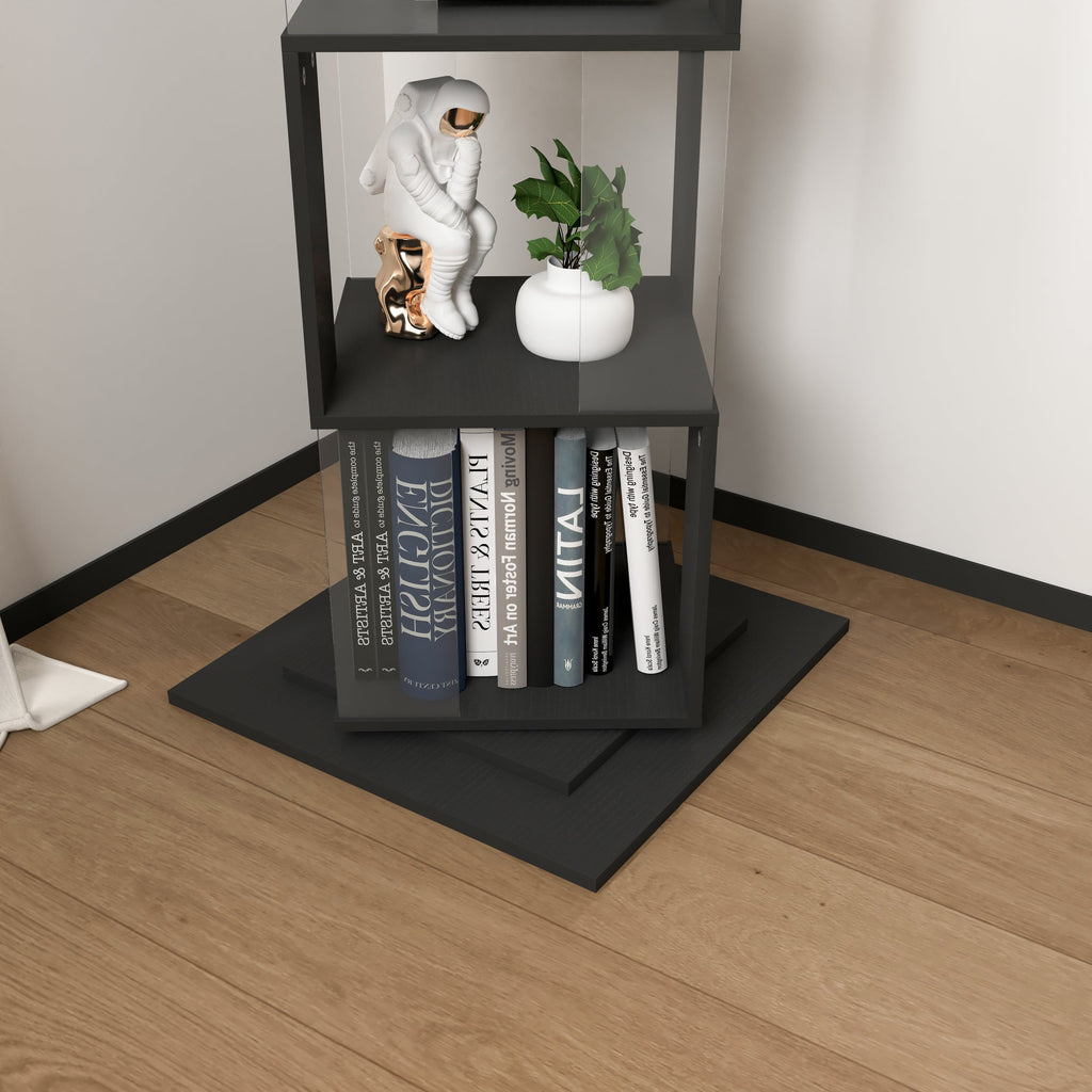 360° Rotating Bookshelf with Acrylic Plate - 5-Tier Display Shelf