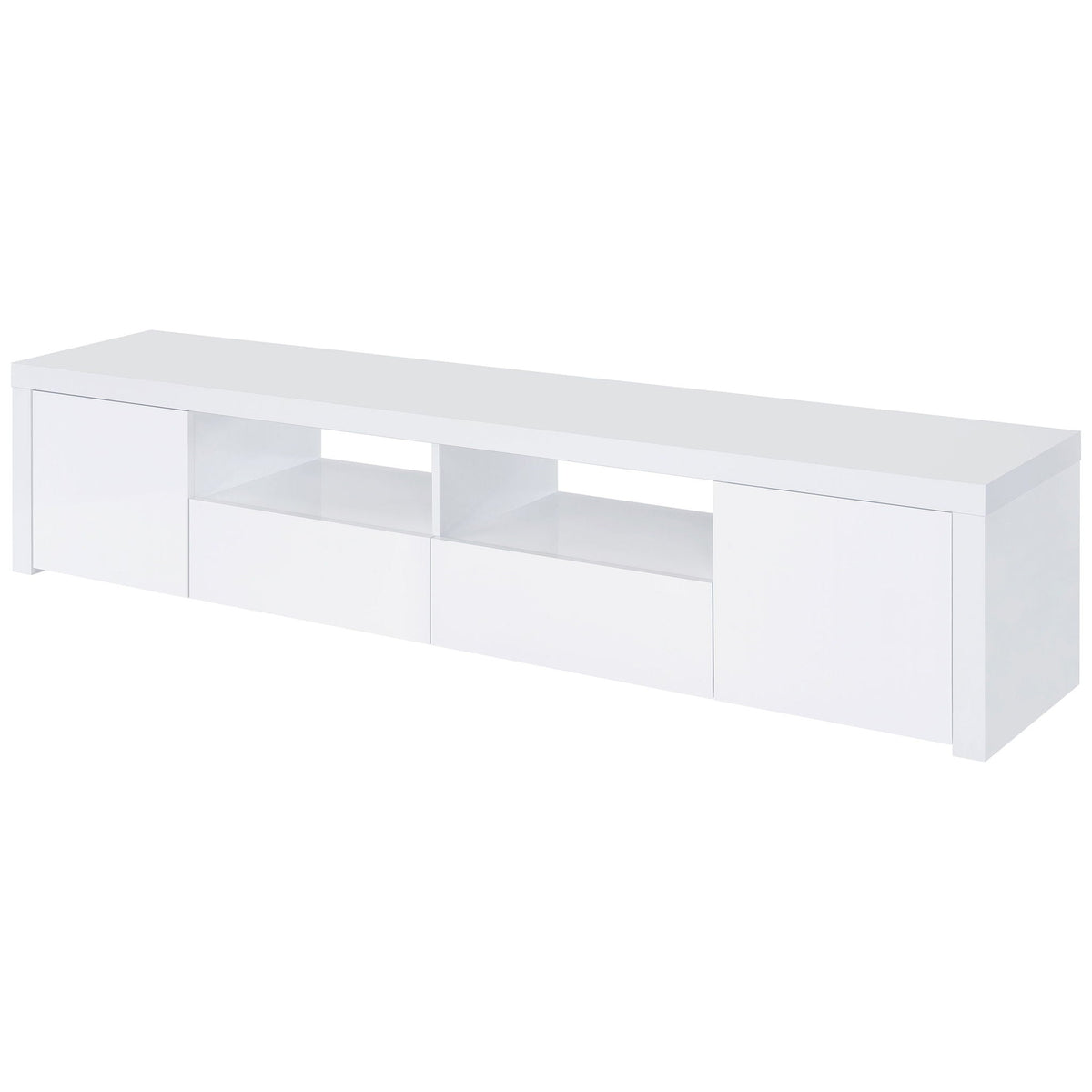 Jude 2-door Engineered Wood 79-inch TV Stand High Gloss White