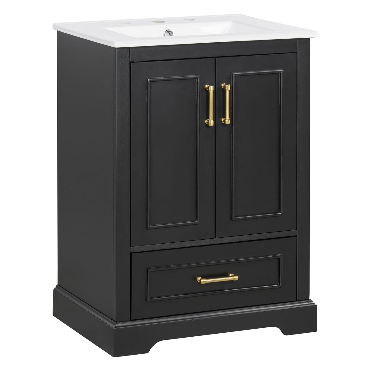 Bathroom Vanity with Sink and Soft Close Doors - White, Black, Green, or Gray