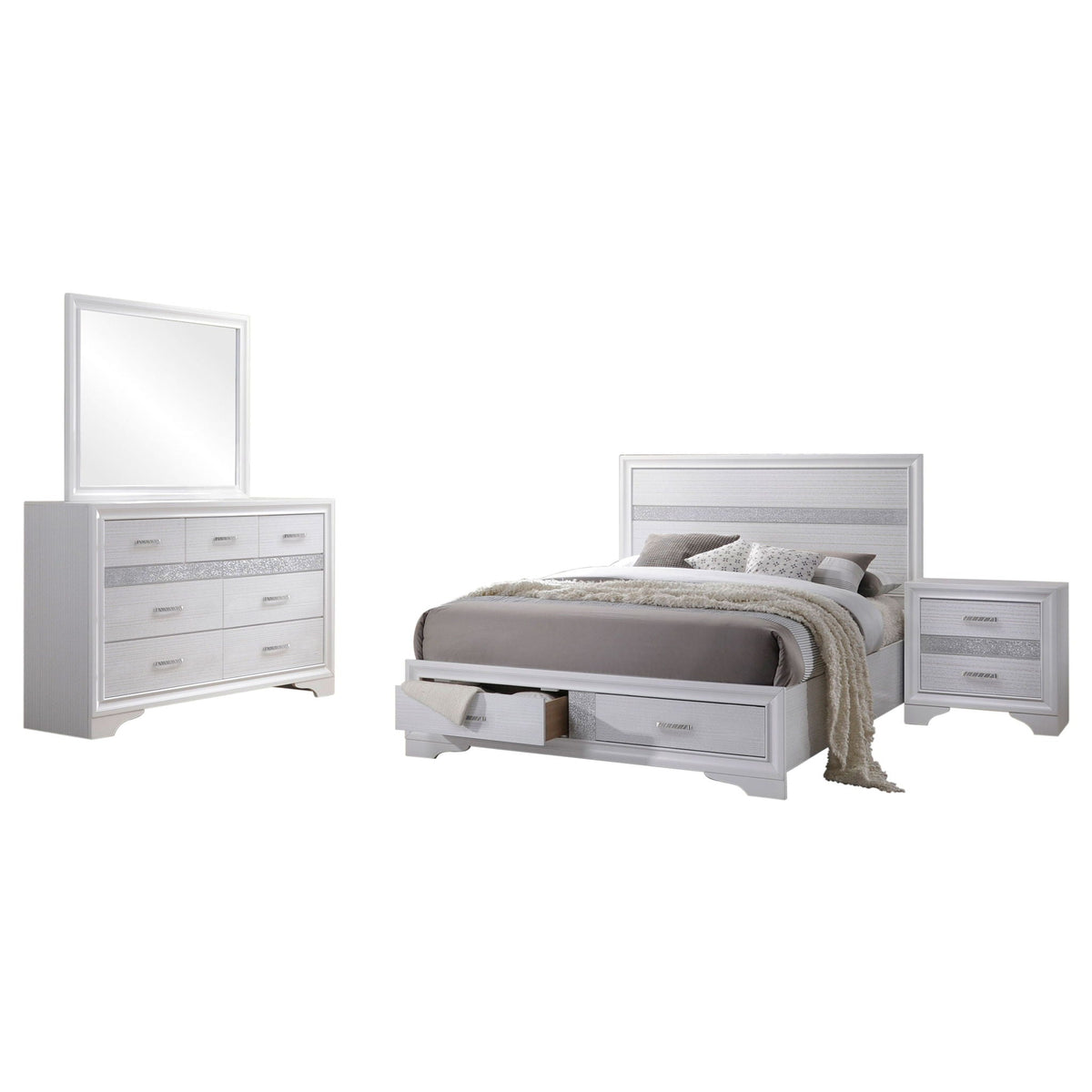 Miranda 4-piece Eastern King Bedroom Set White
