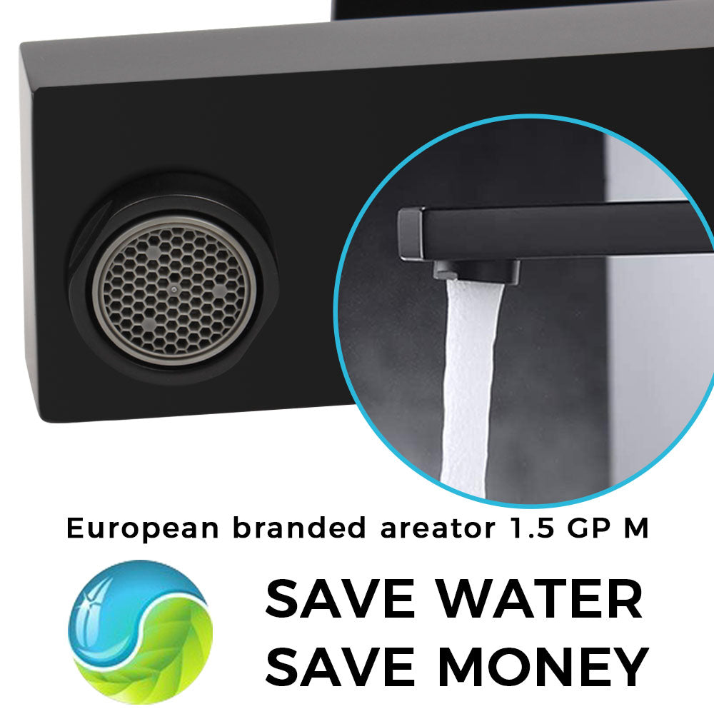 Single Handle Bathroom Faucet with Water-Saving Aerator - Matte Black