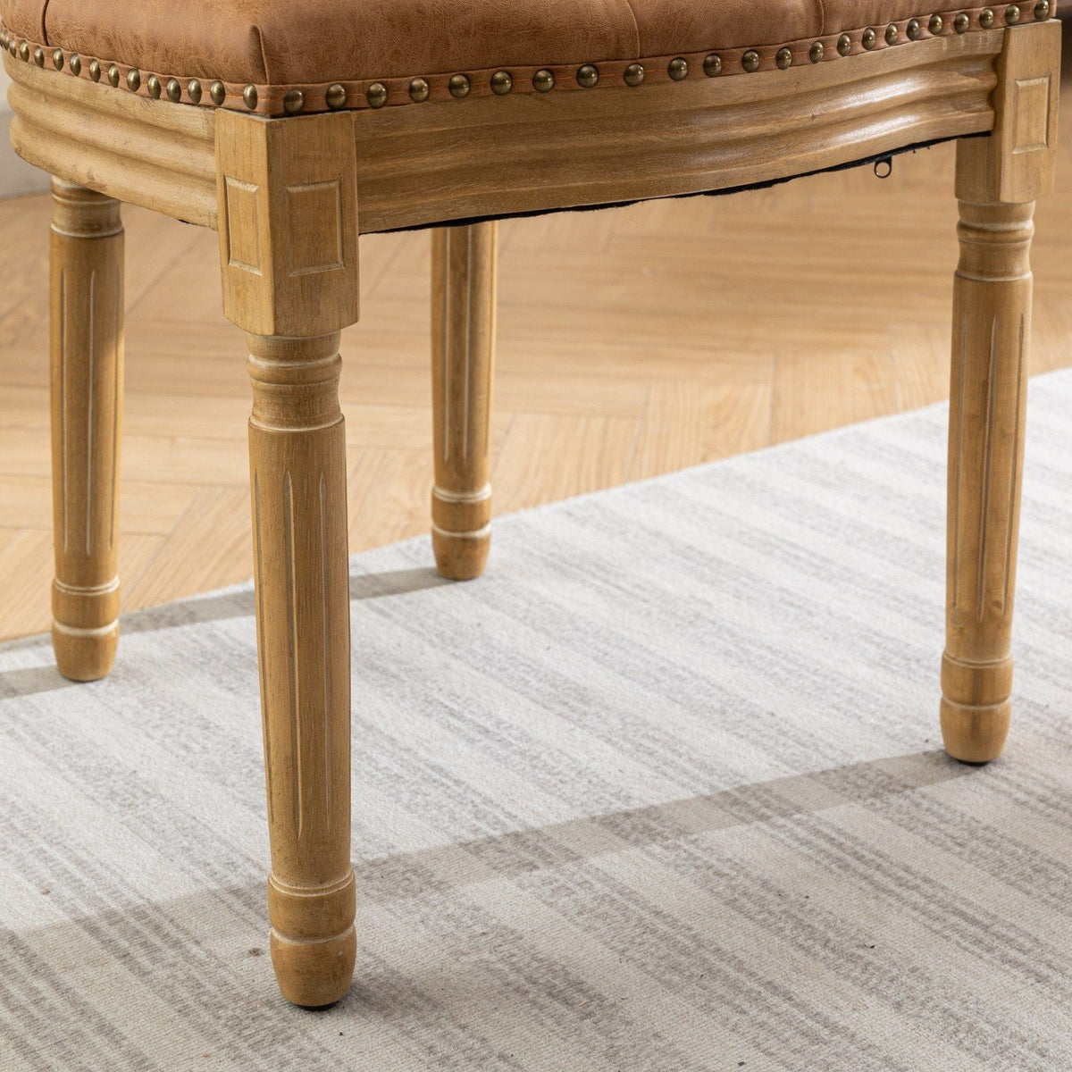French Style Solid Wood Dining Chair with Nailhead Trim - Multiple Colors