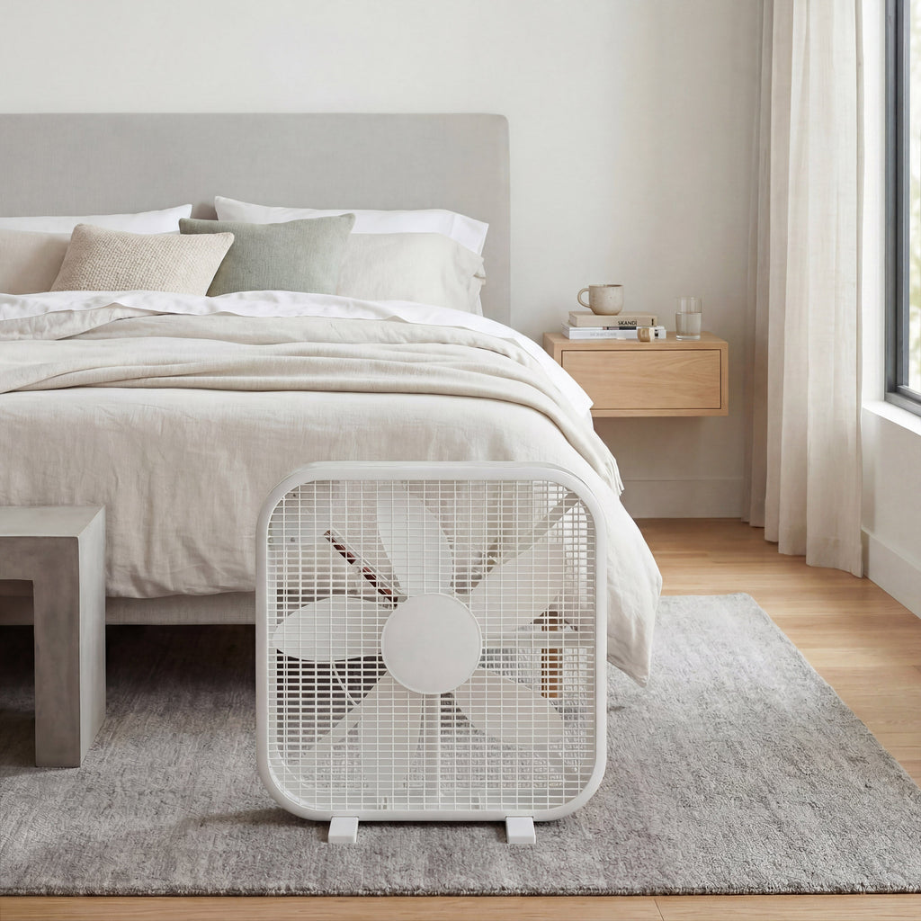 20 Inch Box Fan with 3-Speed Control - White