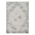 Medallion Area Rug with Geometric 3D Effect - Ivory / Gray