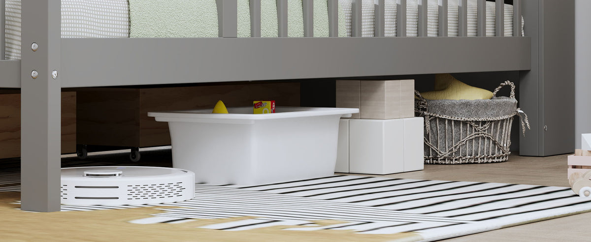 Twin Storage Bed with Headboard Rack & Under-Bed Drawers - Multiple Colors