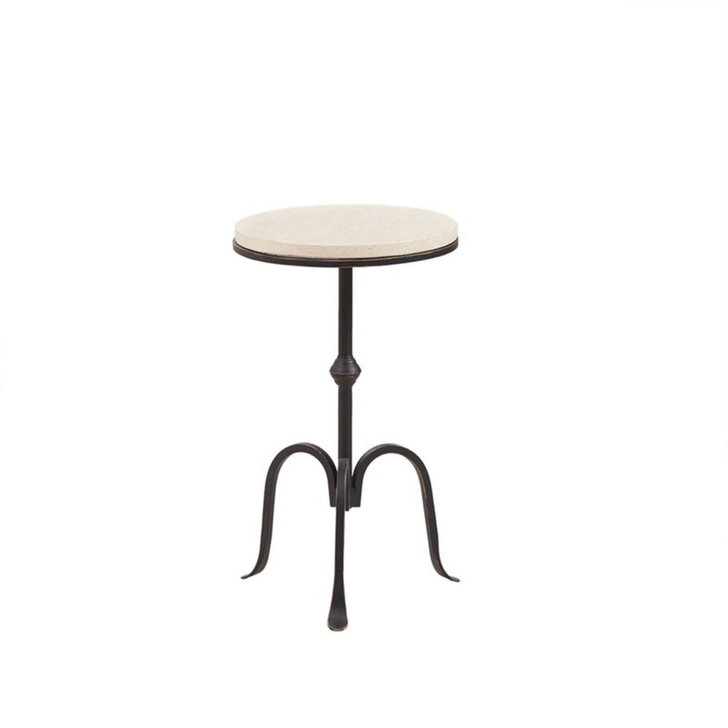 Black Accent Table with Sturdy Metal Frame - Gaberial