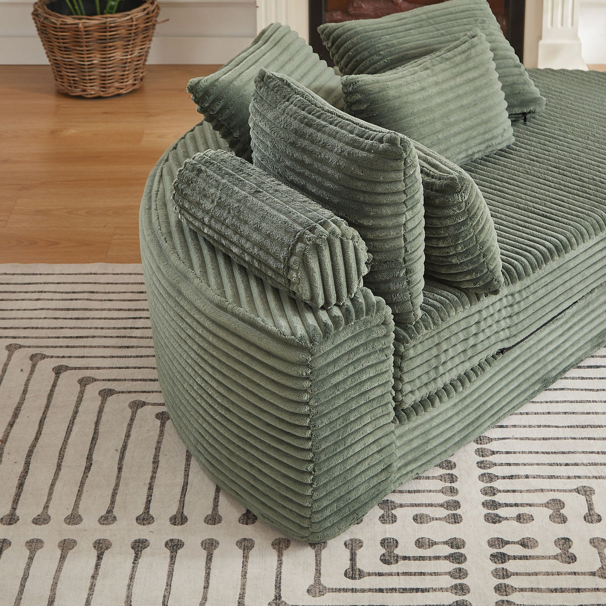 Semi Circular 2 In 1 Sofa Bed with Neck Pillow - Beige, Black, or Dark Green
