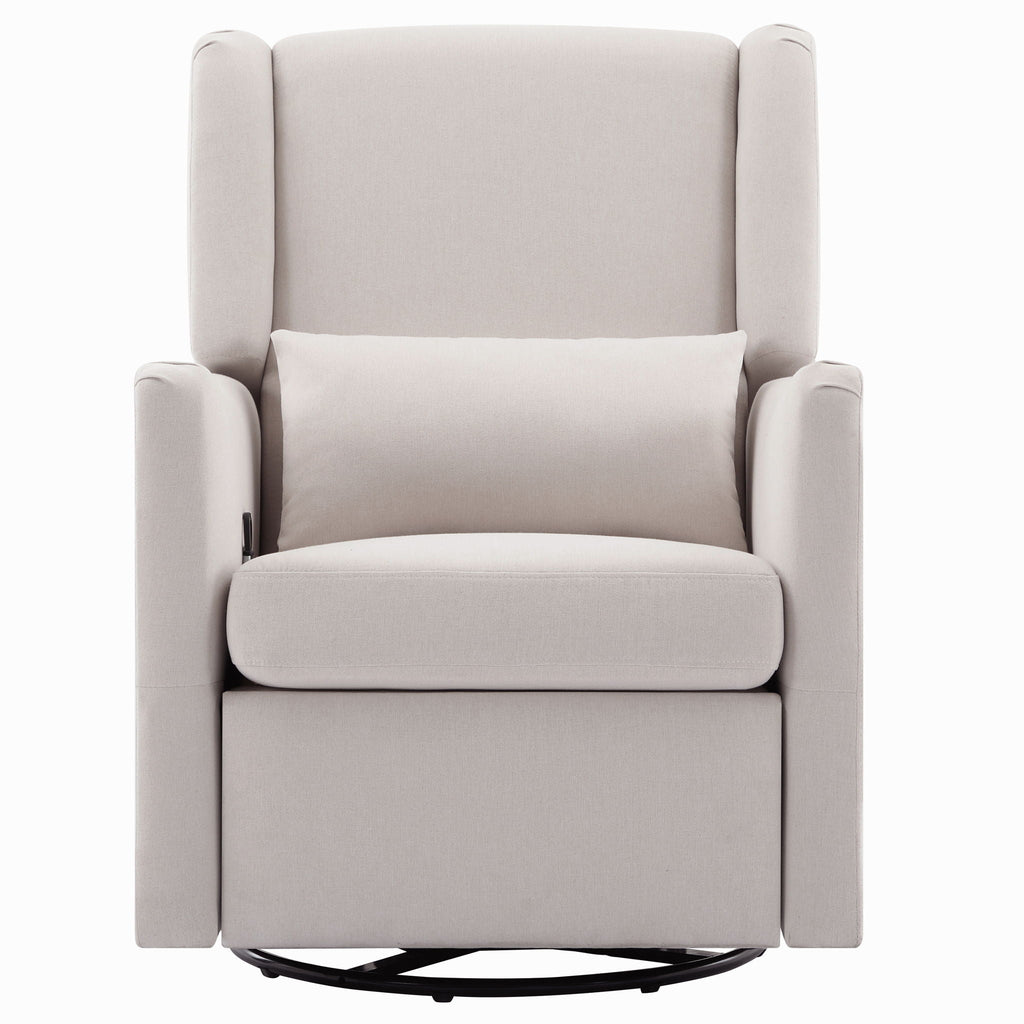 Wide Wingback Swivel Glider Rocker Recliner Chair with 360-Degree Swivel - Dark Green or Beige