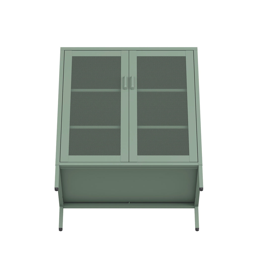 Metal Accent Cabinet with Adjustable Shelves - Black, Green, or White