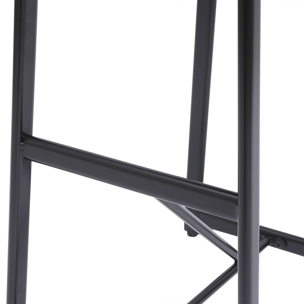 Modern Bar Stools with Backrest for Kitchen – Set of 3 – White or Black