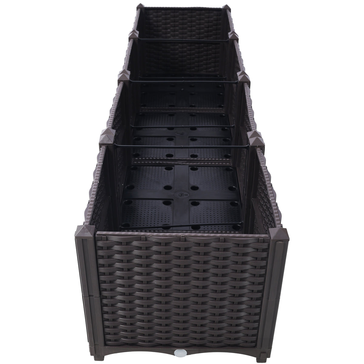 Deep Raised Garden Bed Plastic Planter Box with Self-Watering System - Polypropylene