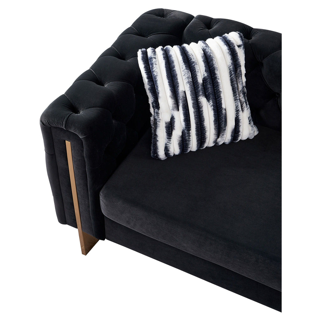 Modern Tufted Living Room Sofa with Button Detail - 84.25" Wide, Multiple Colors