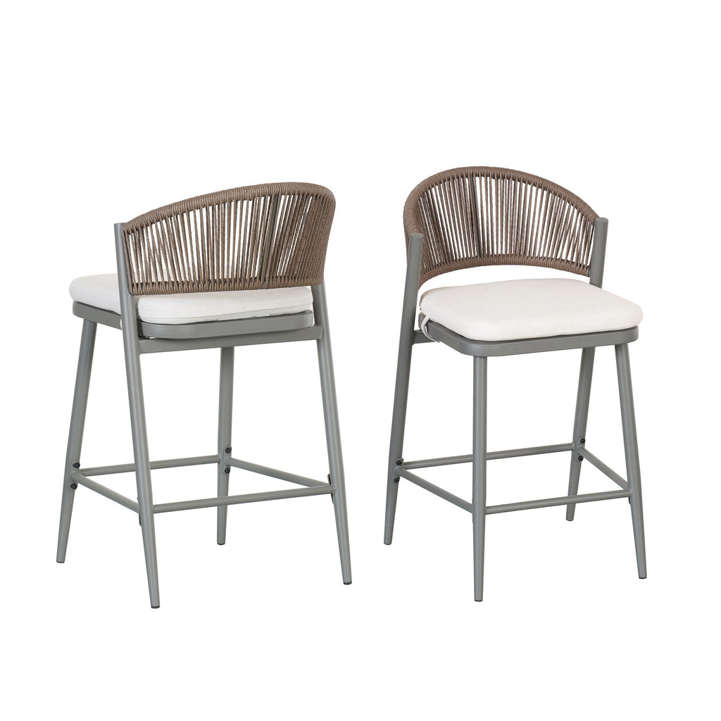 Outdoor 26" Counter Height Metal Frame Counter Stools
