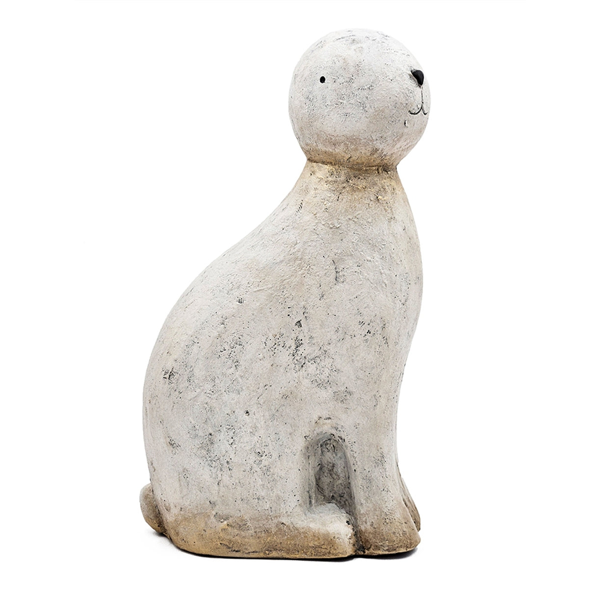 White Magnesium Rabbit Figurine with Gold Iron Ears – 24.8" High