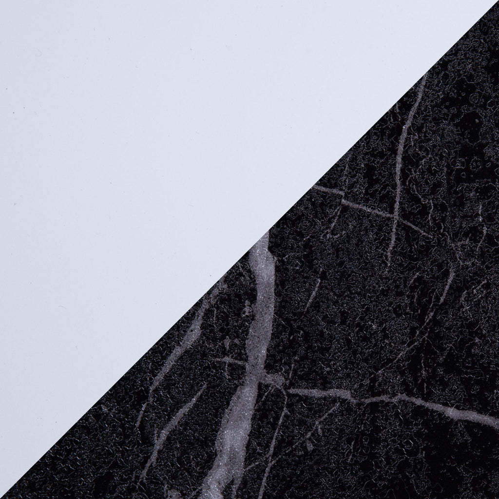 Modern Dining Table with Marble Top and Pedestal Base - White or Black
