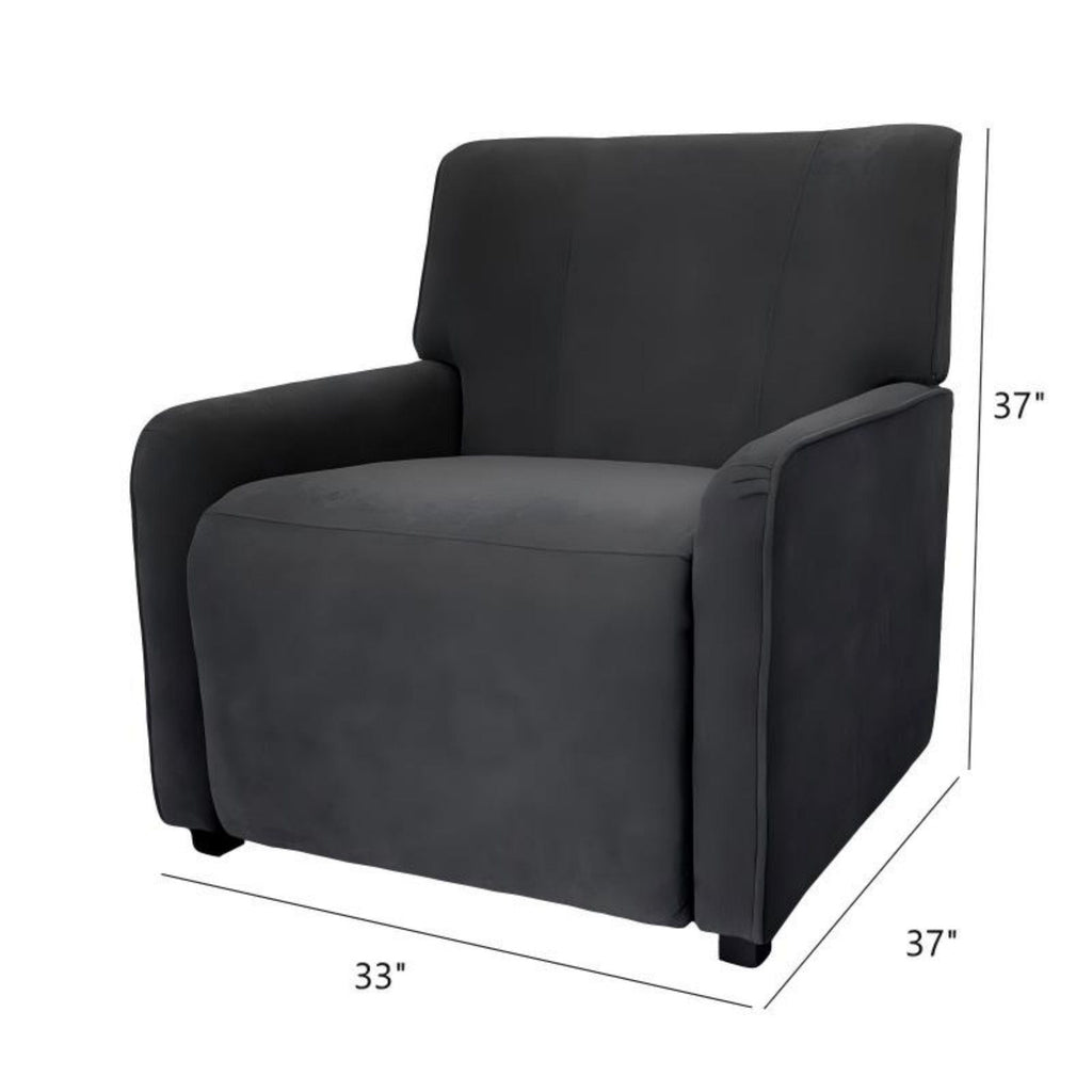 Stylish Recliner Chair with Oak Legs - Gray