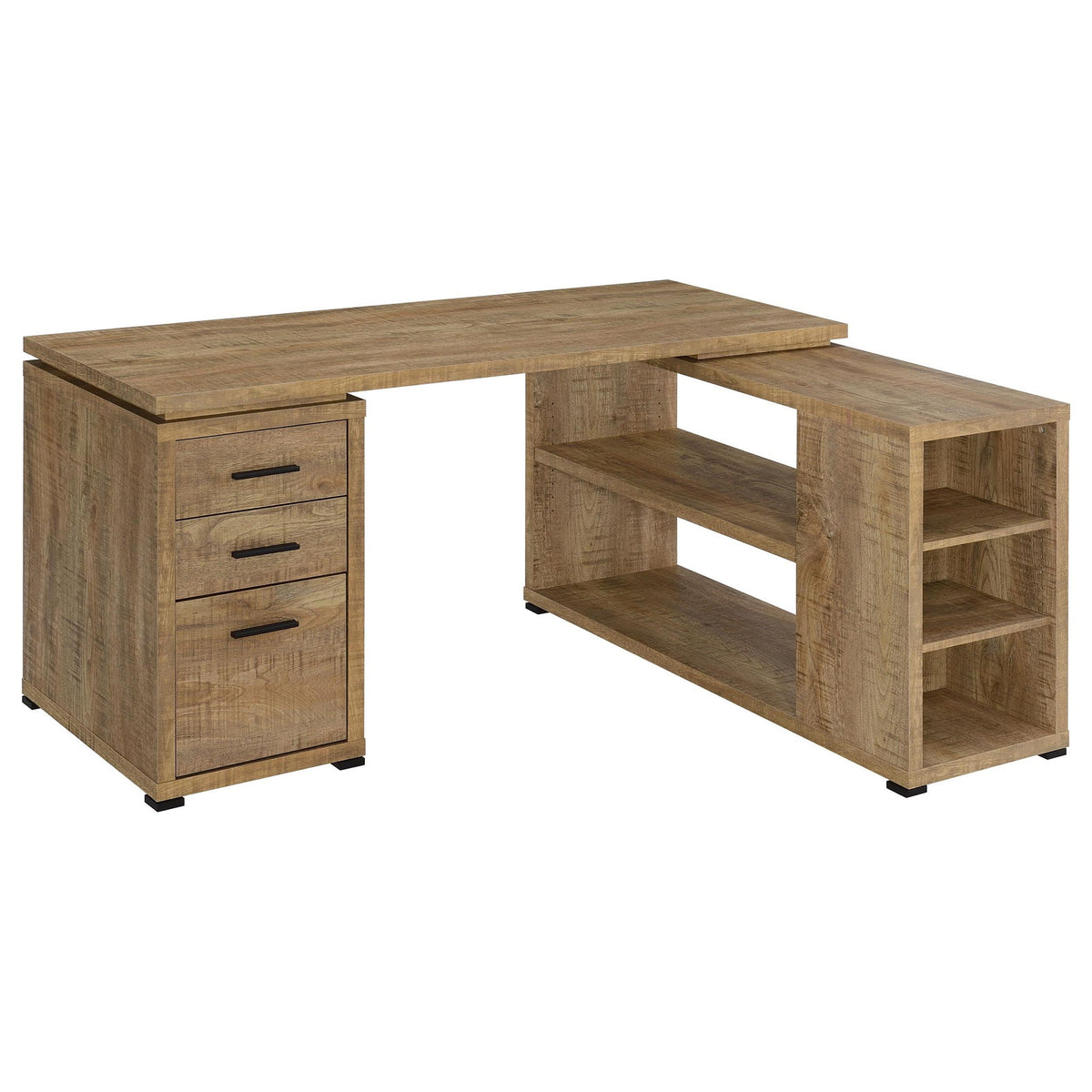 Yvette 60-inch 3-drawer L-Shape Computer Desk Mango