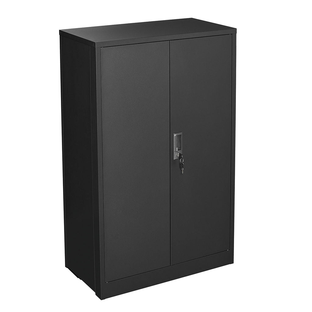 Metal Storage Cabinet With Locking Doors And Adjustable Shelf