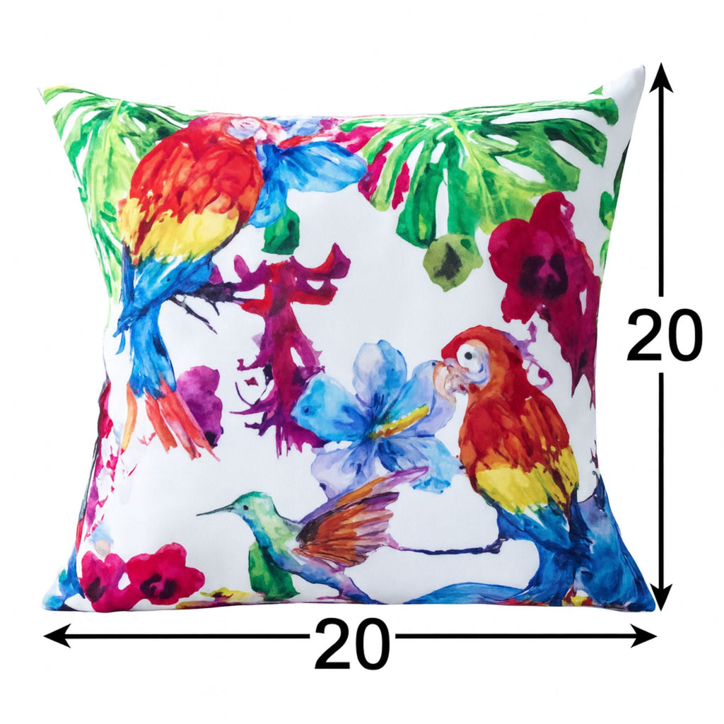 Tropical Parrot Accent Pillow with Solarium Fabric - Multicolor